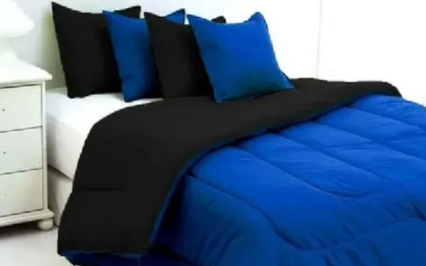 ACOLCHADO UNICOLOR  NEGRO Y AZUL REY