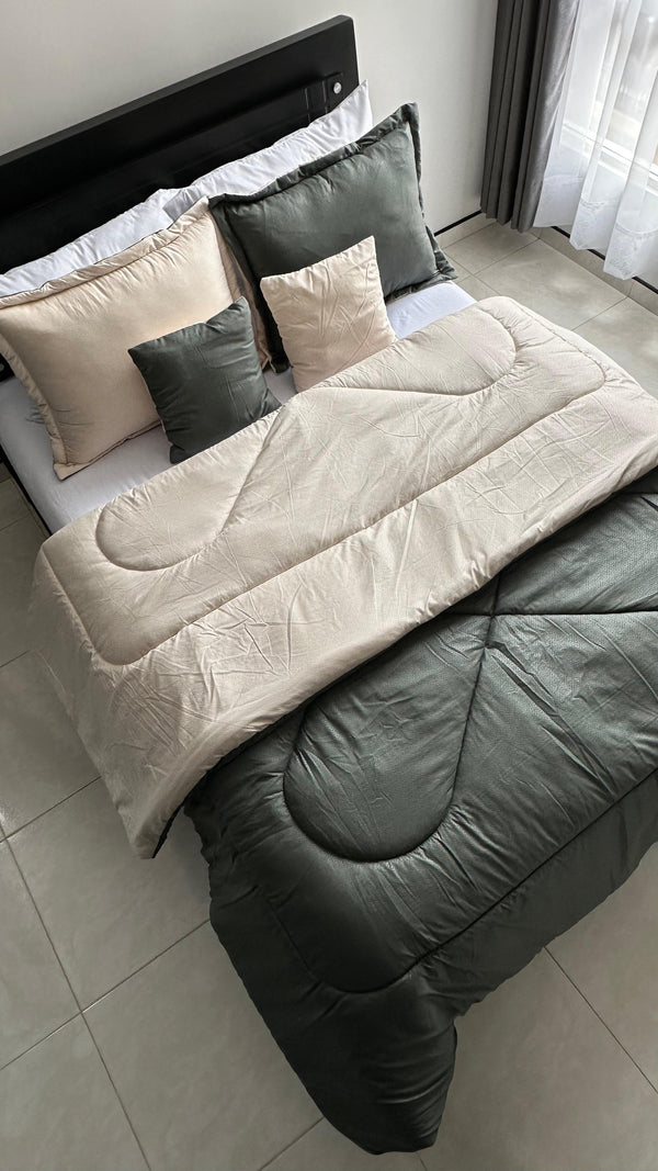 ACOLCHADO UNICOLOR  BEIGE Y GRIS