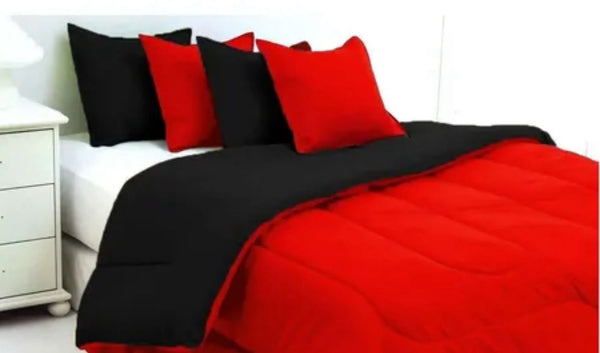 ACOLCHADO UNICOLOR  NEGRO Y ROJO